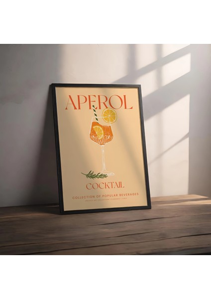 Dekoratif Çerçevesiz Poster Minimalist Aperol Kokteyl Illüstrasyonu fiyatları