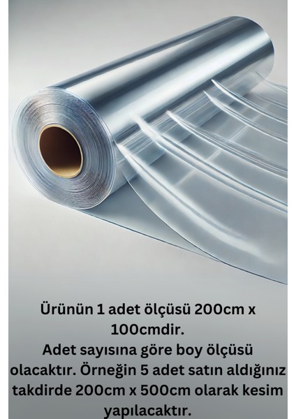 Su Geçirmez Işlemsiz Şeffaf Branda 0.8mm (Adet Sayısına Göre Boy Ölçüsü) modelleri
