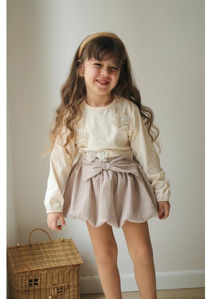 Çiçekli Sweatshirt - Etek 2'li Kız Çocuk Takım fiyatları