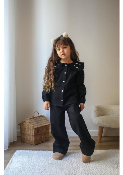 Düğmeli Gömlek - Pantolon 2'li Kız Çocuk Takım fiyatları