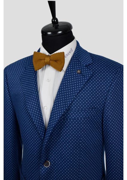 Slim Fit Mono Yaka Torba Cep Puantiyeli Ceket