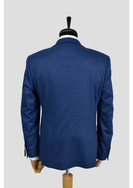 Slim Fit Mono Yaka Torba Cep Puantiyeli Ceket