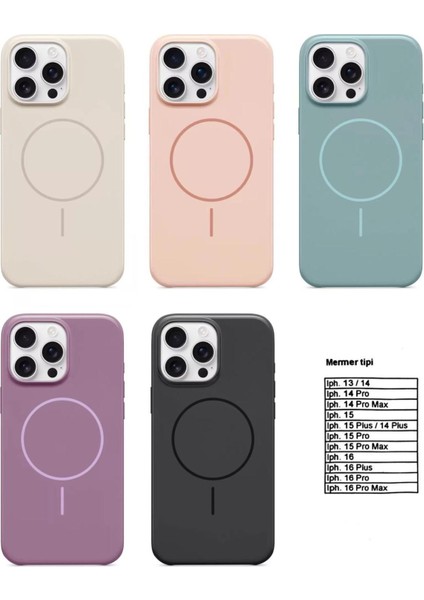 Apple iPhone 16 Kılıf Magsafe Özellikli Parlak Sert Mermer Silikon Kapak indirimleri