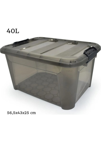 Saklama Kutusu, Depolama Düzenleme Kasası, Oyuncak Kutusu, Çok Amaçlı Düzenleyici 40 Litre Füme