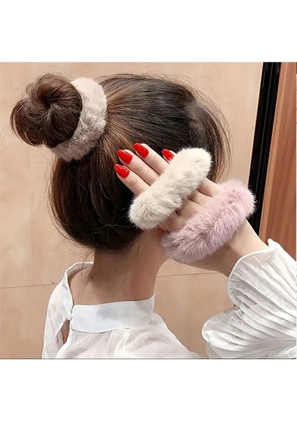 5 Çift Pastel Soft Renklerde Peluş Elastık Sac Tokası.açıklamayı Okumadan Sipariş Vermeyın Lütfen