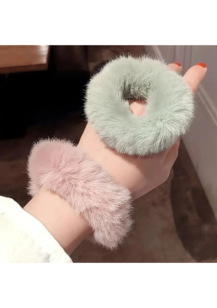 5 Çift Pastel Soft Renklerde Peluş Elastık Sac Tokası.açıklamayı Okumadan Sipariş Vermeyın Lütfen