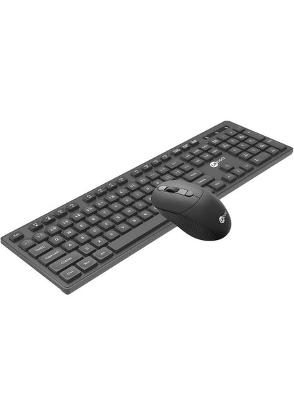 KW201 Kablosuz Türkçe Q Klavye & Mouse Set Siyah