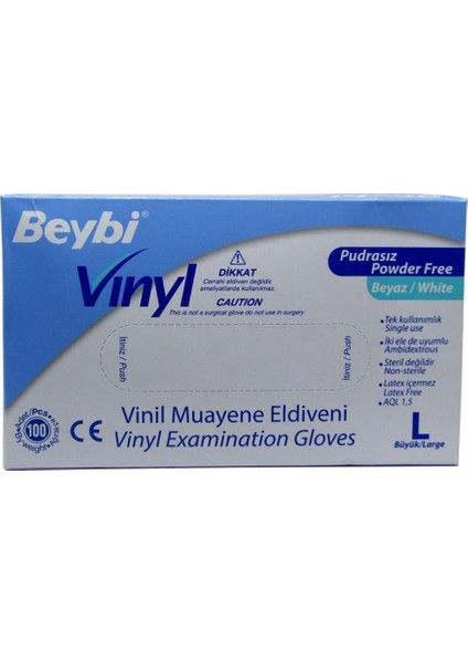 Vinill Eldiven Pudrasız Large