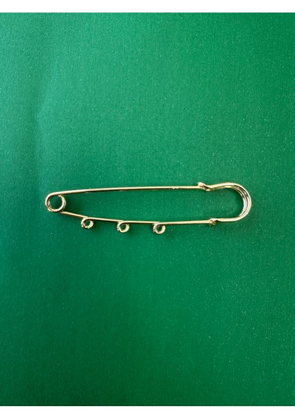 1 Adet - 8 cm 3 Halkalı Iskoç Iğnesi, Gold Renk, Çengelli Iğne fiyatları