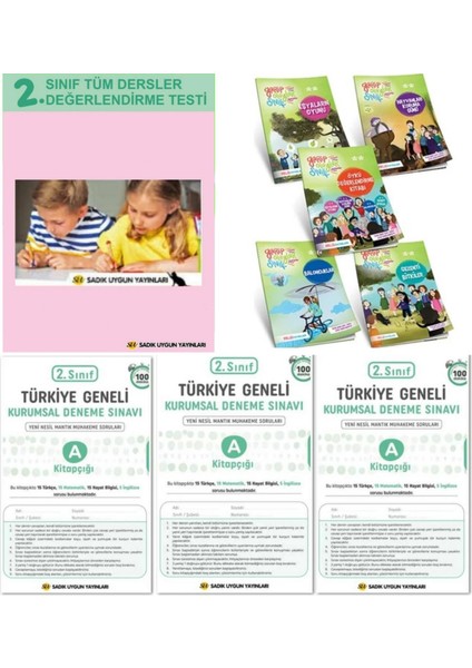 (Sınıf: 2) Tüm Dersler Test Kitabı / Garip Olaylar Öykü Seti 5 Kitap / 3 Adet Deneme Sınavı