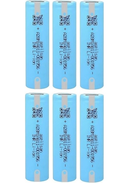 A28 Başlıksız Puntalı 3.7V 2900MAH 25A Discharge Şarjlı Li-Ion Pil 6 Adet Set