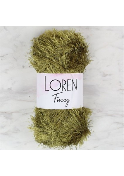 Furry Yeşil El Örgü İpi- RF044 - 34058