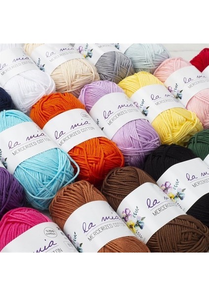 Mini Mercerized Cotton 20LI Paket Renkli El Örgü İpi- 33825