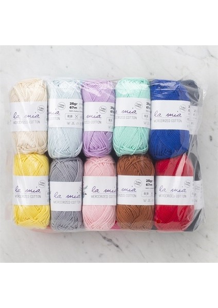 Mini Mercerized Cotton 20LI Paket Renkli El Örgü İpi- 33825