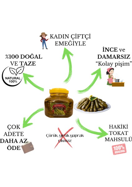 Tokat Erbaa Salamura Asma Yaprağı 2 KG Salamura Yaprak