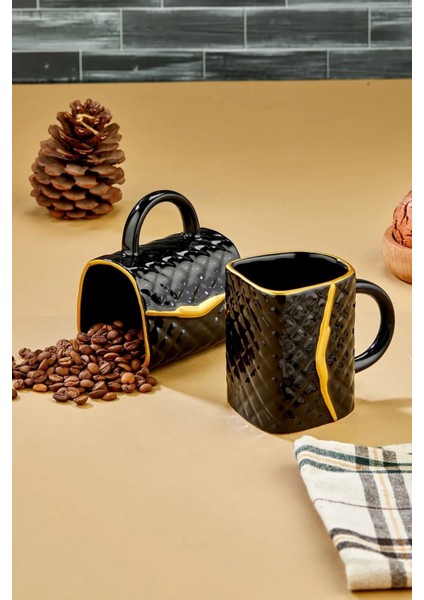 Çanta Şeklinde Lüx Seramik Gold Varaklı Tekli Kupa , Mug , Kupa Takımı , Nescafe Fincanı fiyatları