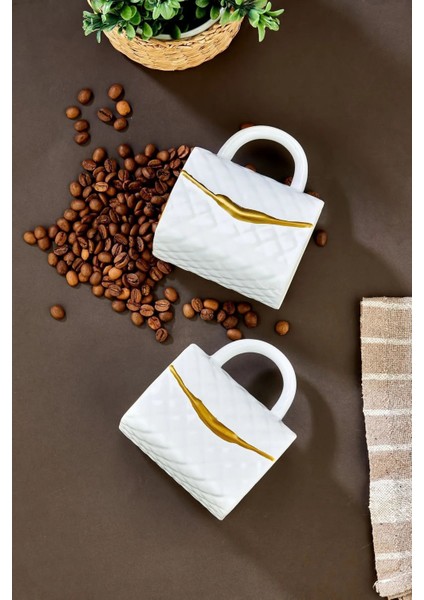 Çanta Şeklinde Lüx Seramik Gold Varaklı Tekli Kupa , Mug , Kupa Takımı , Nescafe Fincanı modelleri