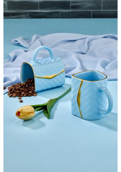 Çanta Şeklinde Lüx Seramik Gold Varaklı Tekli Kupa , Mug , Kupa Takımı , Nescafe Fincanı fırsatları