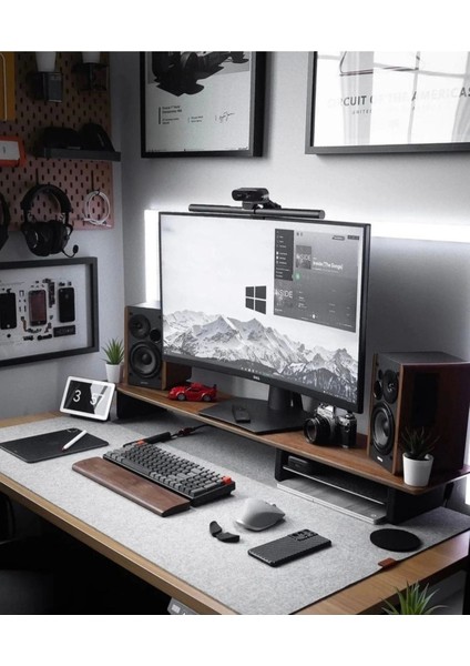 Ithal Keçe Çalışma Masası Düzenleme ve Oyuncu Mousepad Açık Gri (60X120CM) Byrblsm