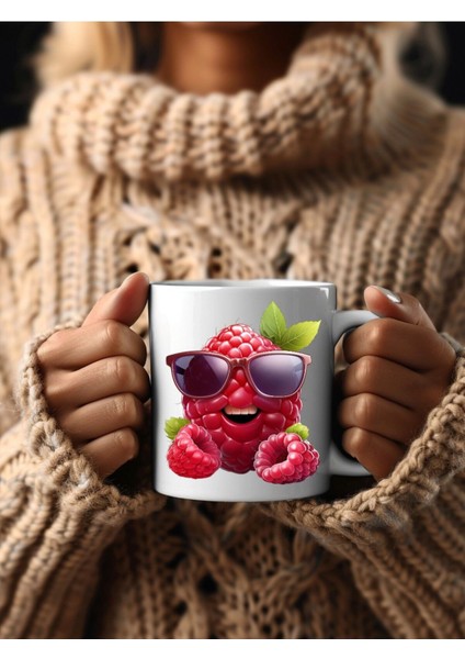Meyve Emoji Şeklinde 3 Boyutlu Tasarım Seramik Kupa Mug - Hediyelik Kupa Bardak