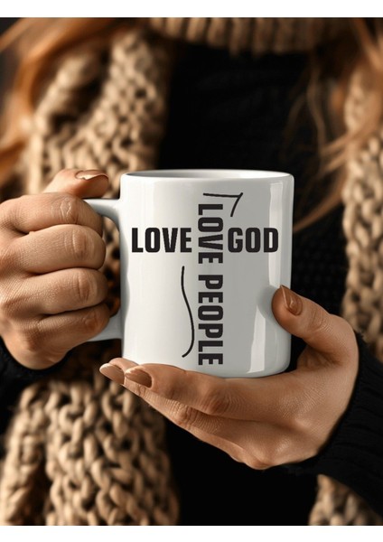 Love People Mottolu Tasarım Seramik Kupa Mug - Hediyelik Kupa
