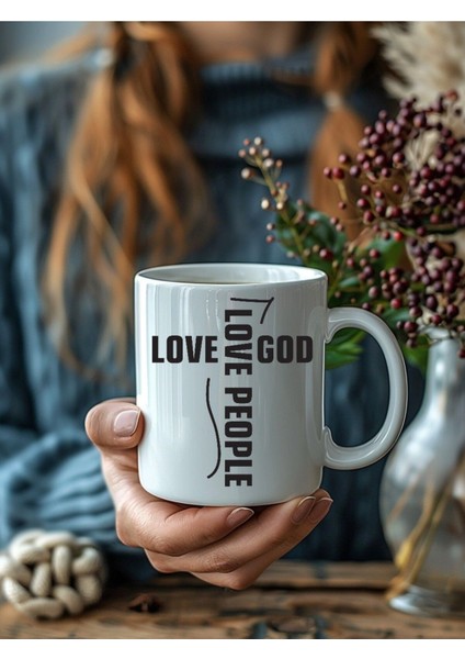 Love People Mottolu Tasarım Seramik Kupa Mug - Hediyelik Kupa fiyatları