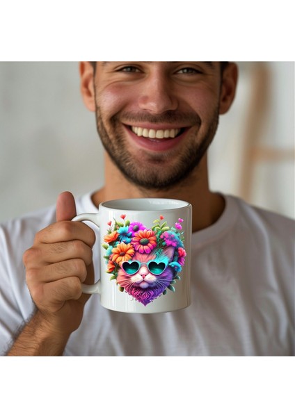 Kedi Baskılı 3D Tasarım Seramik Kupa Mug - Hediyelik Kupa Bardak modelleri