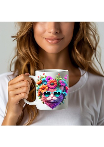 Kedi Baskılı 3D Tasarım Seramik Kupa Mug - Hediyelik Kupa Bardak fırsatları