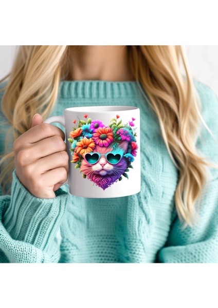 Kedi Baskılı 3D Tasarım Seramik Kupa Mug - Hediyelik Kupa Bardak indirimleri