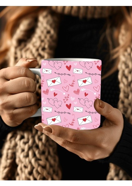 Kalp Şeklinde 3 Boyutlu Tasarım Seramik Kupa Mug - Hediyelik Kupa Bardak