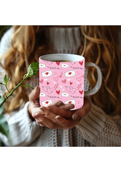 Kalp Şeklinde 3 Boyutlu Tasarım Seramik Kupa Mug - Hediyelik Kupa Bardak