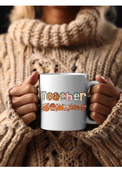 Öğretmen Temalı Özel Tasarım Seramik Kupa Mug - Hediyelik Kupa Bardak - Teacher