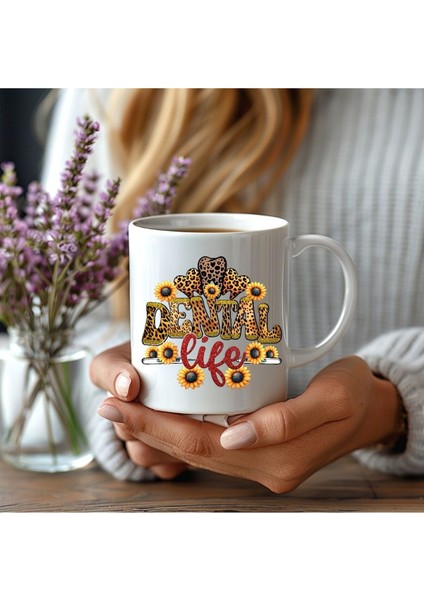 Dişçi Temalı Özel Tasarım Seramik Kupa Mug - Hediyelik Kupa Bardak - Dental modelleri
