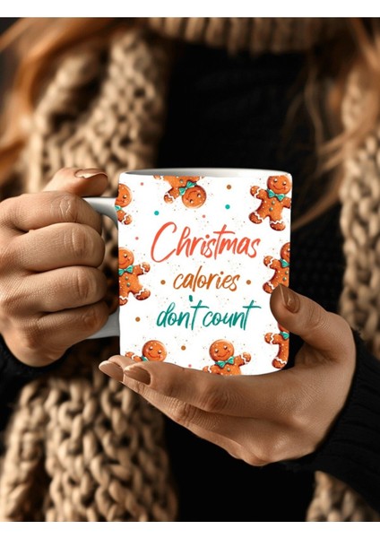 Kurabiye Adam Şeklinde Yılbaşı Tam Boy 3 Boyutlu Tasarım Seramik Kupa Mug - Hediyelik Kupa