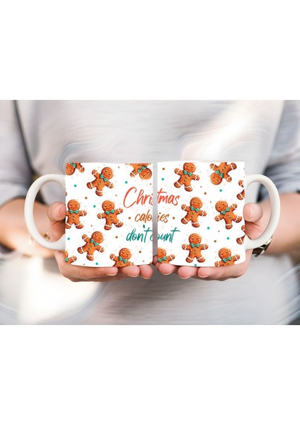 Kurabiye Adam Şeklinde Yılbaşı Tam Boy 3 Boyutlu Tasarım Seramik Kupa Mug - Hediyelik Kupa fiyatları