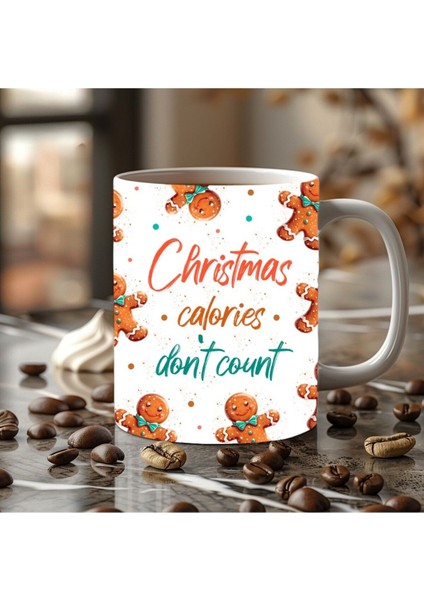 Kurabiye Adam Şeklinde Yılbaşı Tam Boy 3 Boyutlu Tasarım Seramik Kupa Mug - Hediyelik Kupa modelleri