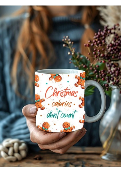 Kurabiye Adam Şeklinde Yılbaşı Tam Boy 3 Boyutlu Tasarım Seramik Kupa Mug - Hediyelik Kupa indirimleri