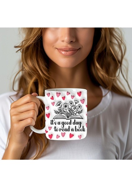 Kitap ve Kalp Baskılı 3D Tasarım Seramik Kupa Mug - Hediyelik Kupa Bardak modelleri