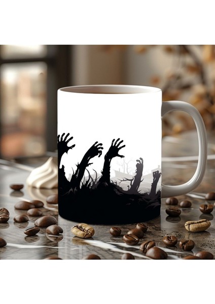 Zombi Eller Şeklinde Tam Boy 3 Boyutlu Tasarım Seramik Kupa Mug - Hediyelik Kupa fiyatları