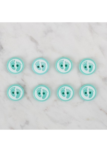 Loren Crafts Yeşil 8 Li Ayak Izi Düğme - 442