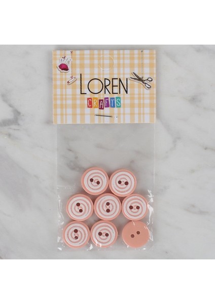 Loren Crafts Yavruağzı 8 Li Yuvarlak Düğme - 446