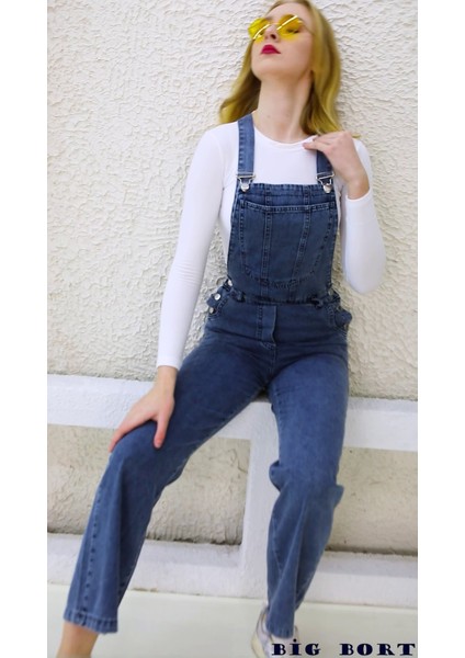 Yandan Düğmeli Enzim Kot Kumaş Salopet & Tulum indirimleri