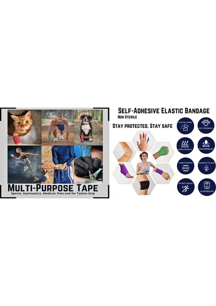 Koban Bandajı - Kendinden Yapışkanlı Bandaj - Coban Bandajı - Elastik Sargı Bandajı - Koban Bandajı 7.5cmx4.5 M.