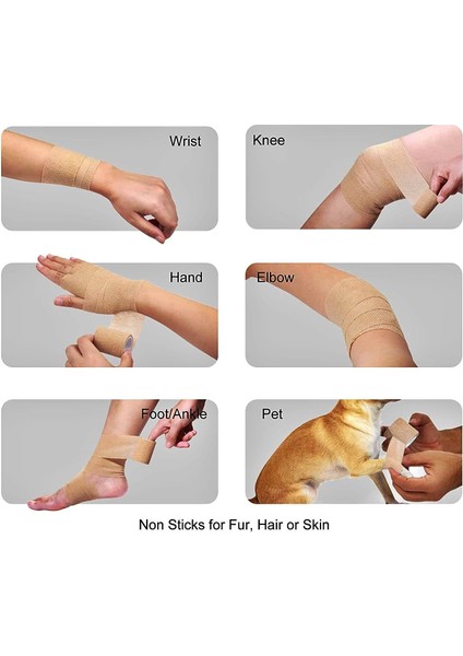 Koban Bandajı - Kendinden Yapışkanlı Bandaj - Coban Bandajı - Elastik Sargı Bandajı - Koban Bandajı 7.5cmx4.5 M.