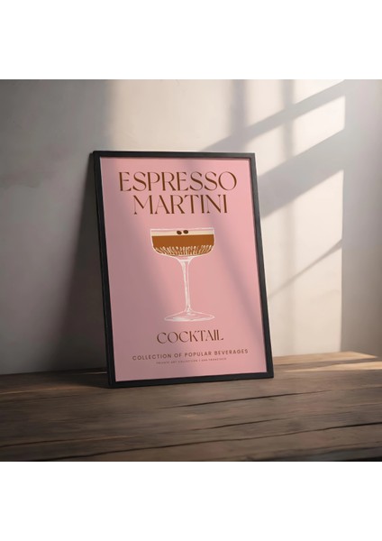 Dekoratif Çerçevesiz Poster Minimalist Espresso Martini Kokteyl Illüstrasyonu fiyatları
