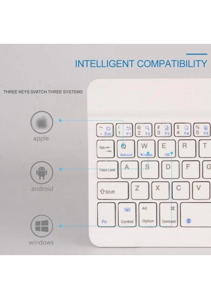 Kablosuz Bluetooth Klavye Mouse Seti Ultra Ince Taşınabilir Ingilizce Q Klavye Beyaz