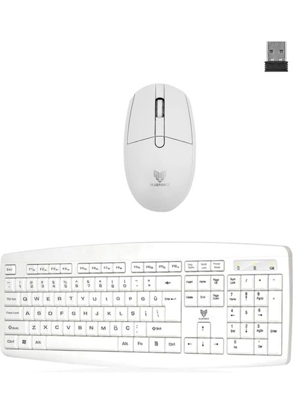 Wireless Kablosuz 1600 Dpı Klavye Mouse Set Türkçe Beyaz Q