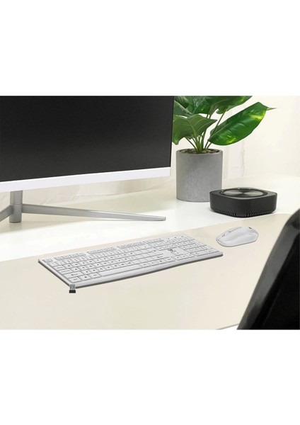 Wireless Kablosuz 1600 Dpı Klavye Mouse Set Türkçe Beyaz Q