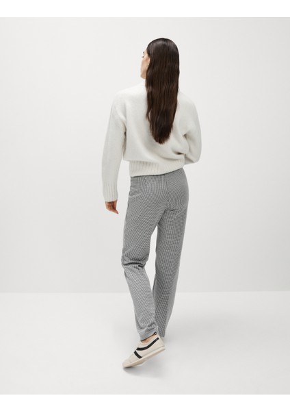 Jersey Kareli Straight Leg Pantolon