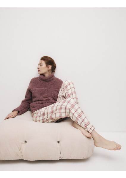 Saf Pamuklu Ekose Desenli Pijama Altı modelleri